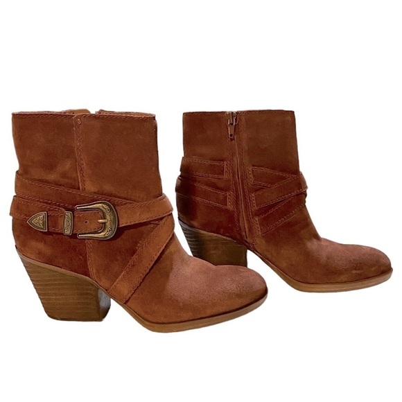 Zodiac Sammi Bootie brown Suede Ankle Boots side zip woman’s size 7 - Picture 1 of 11